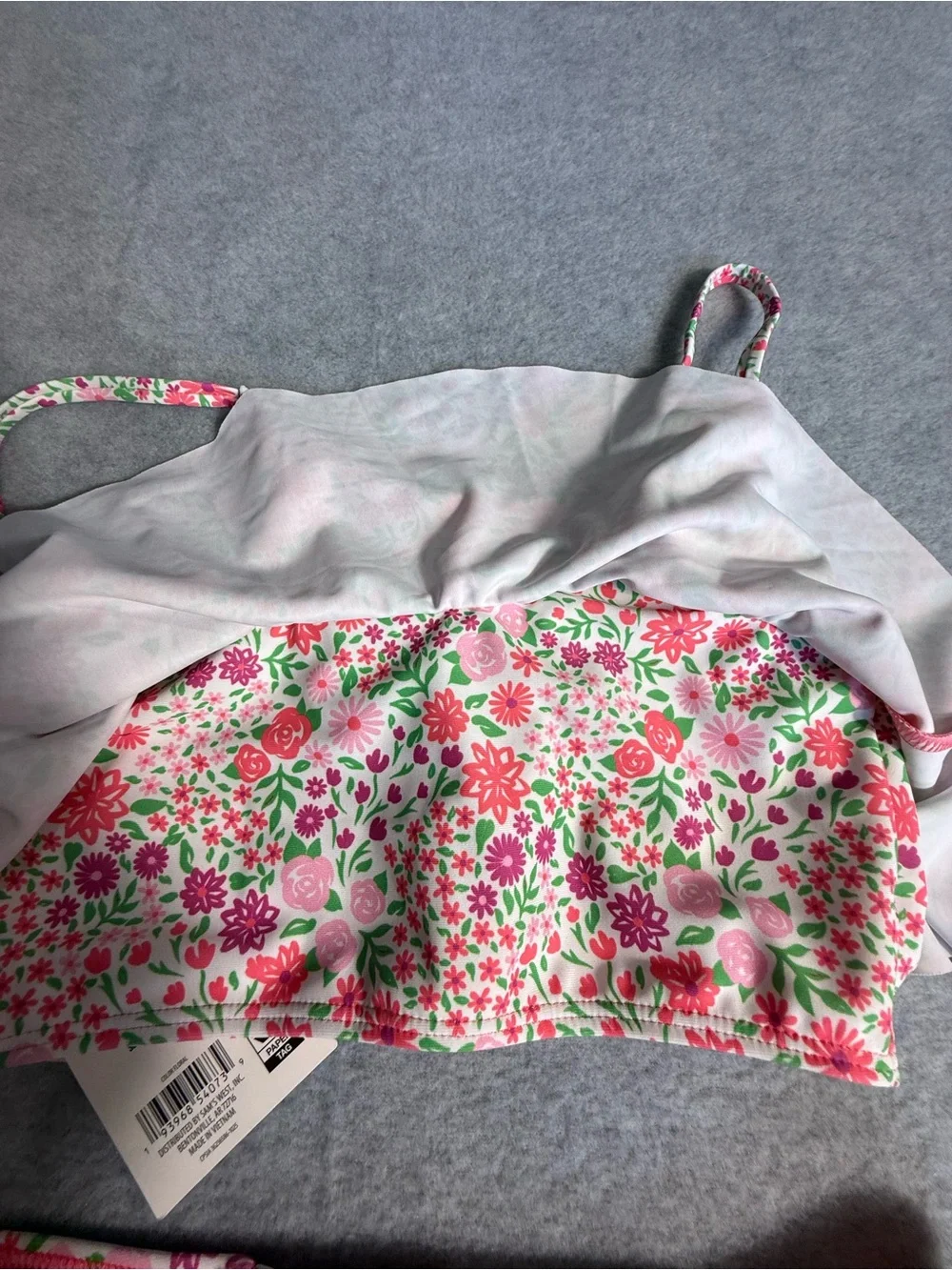 NWT Girls Floral Pink‎ Tankini Swim Set Size Large
